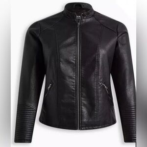 Torrid Faux Leather and Knit Moto Jacket